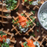 Savory Buckwheat Waffles with Herbed Cream Cheese and Smoked Salmon