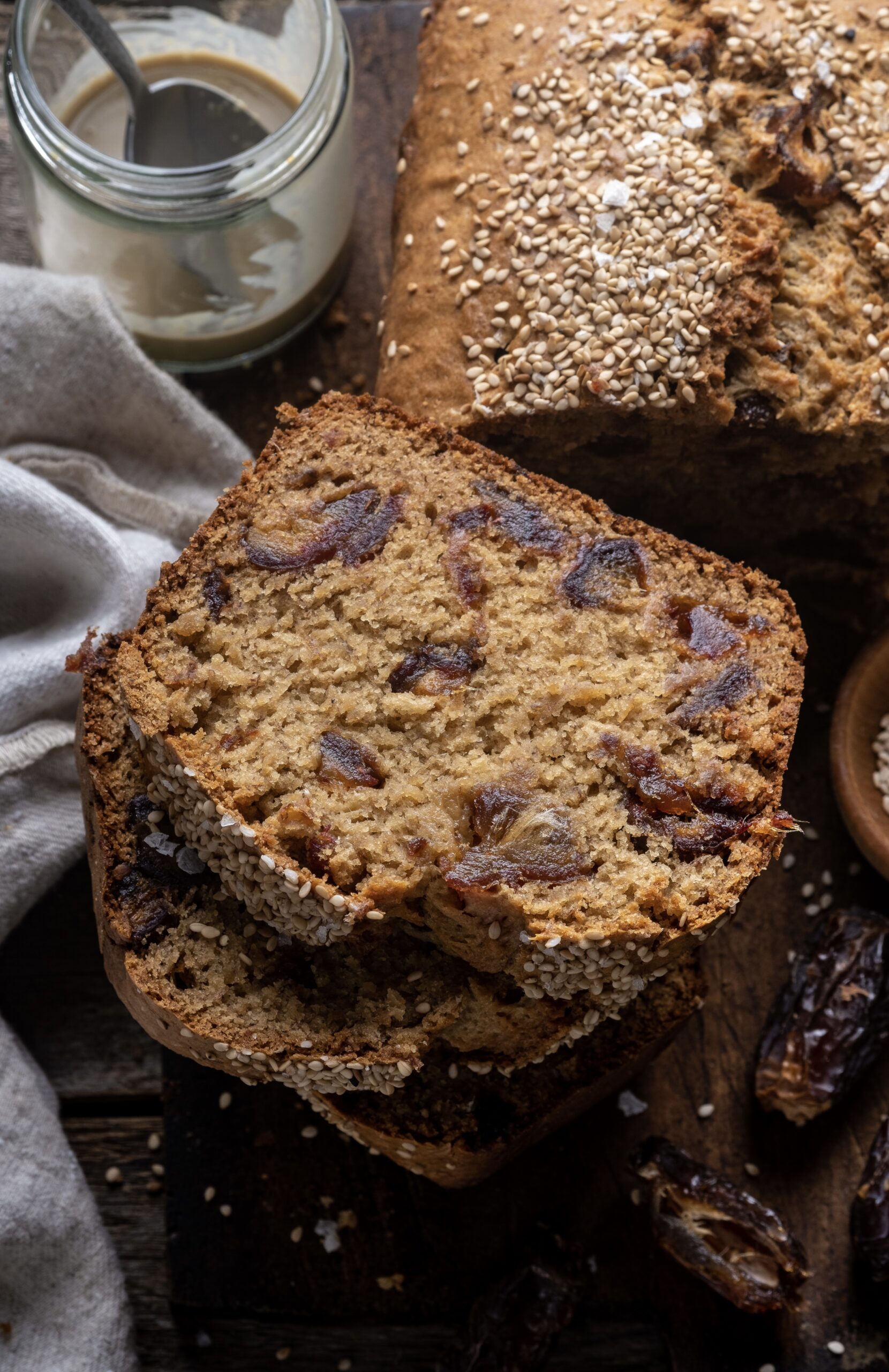 Tahini Date Banana Bread (vegan)