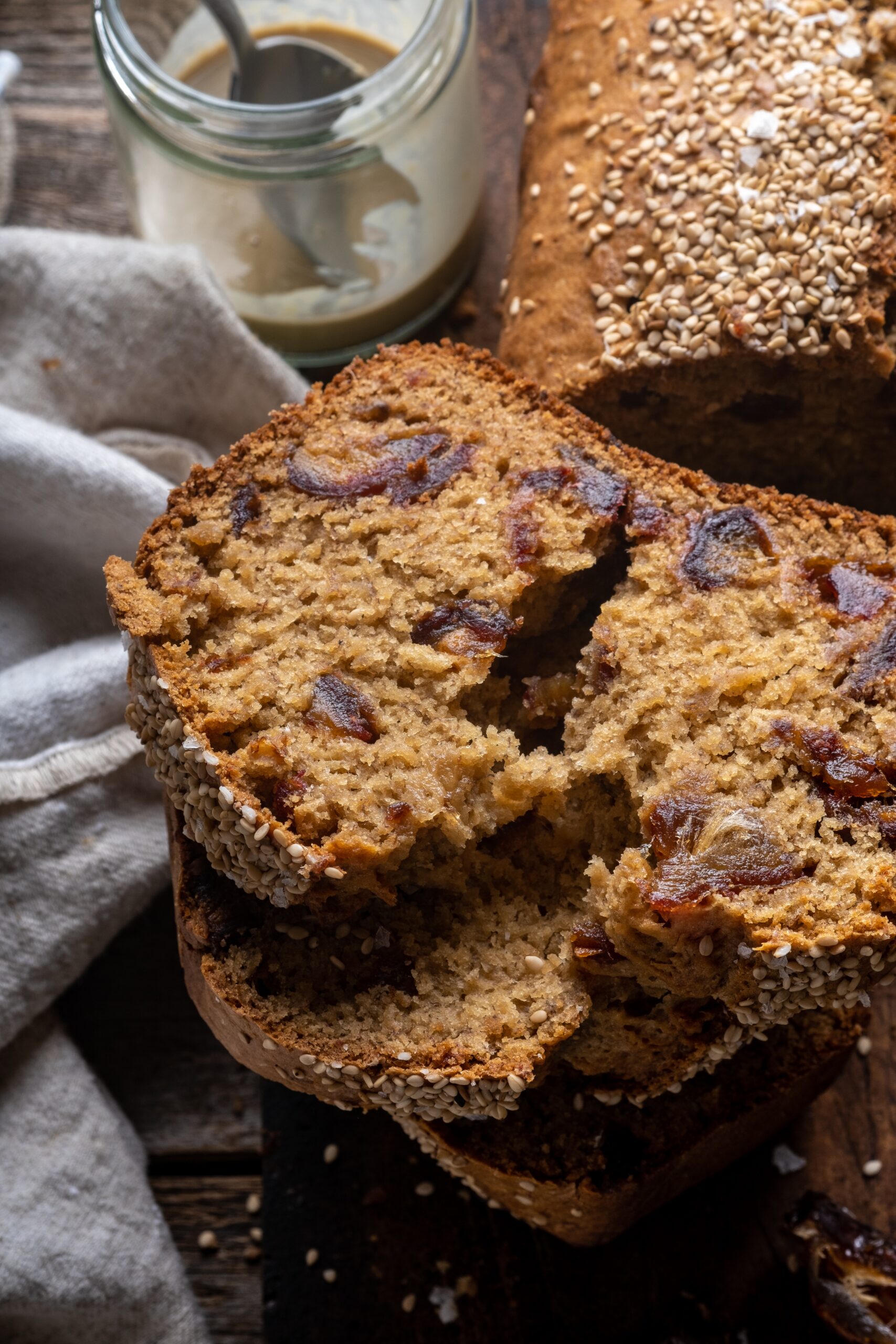 Vegan Tahini Date Banana Bread