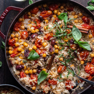 Baked Rice Puttanesca with Basil Aioli