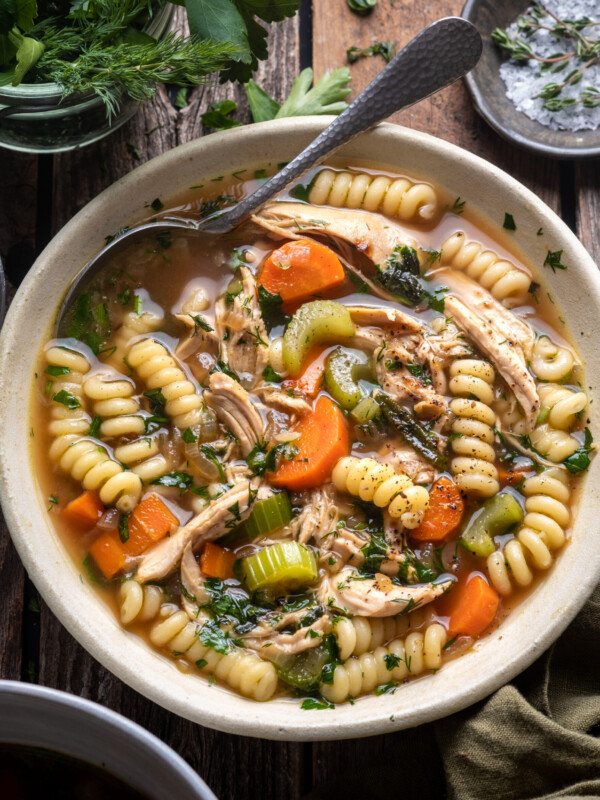 fresh herb chicken noodle soup