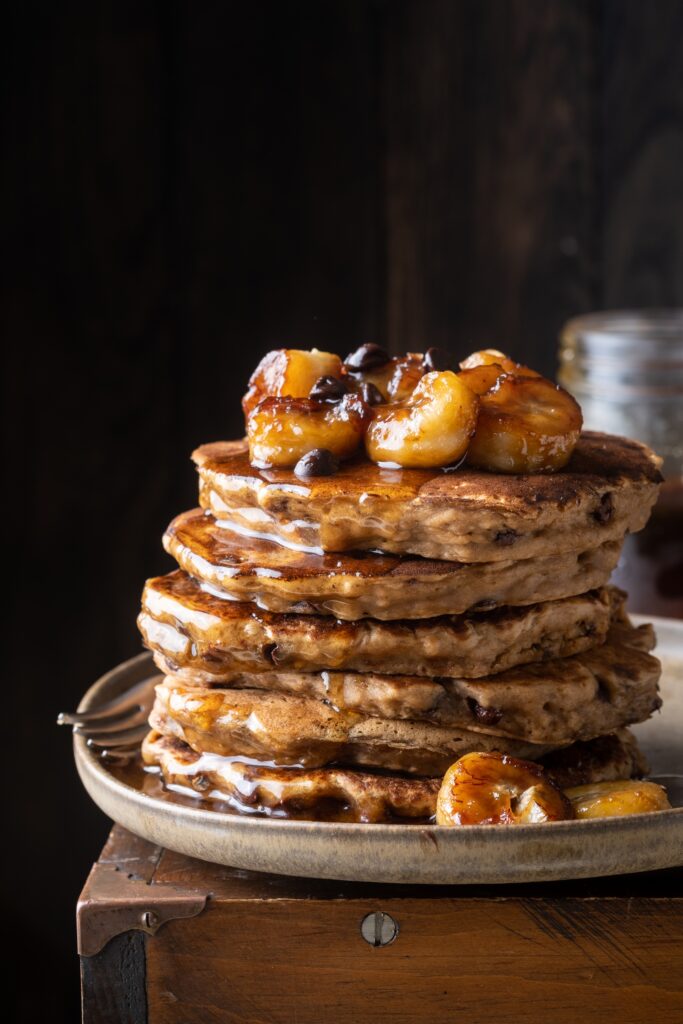 Caramelized Banana Coffee Pancakes