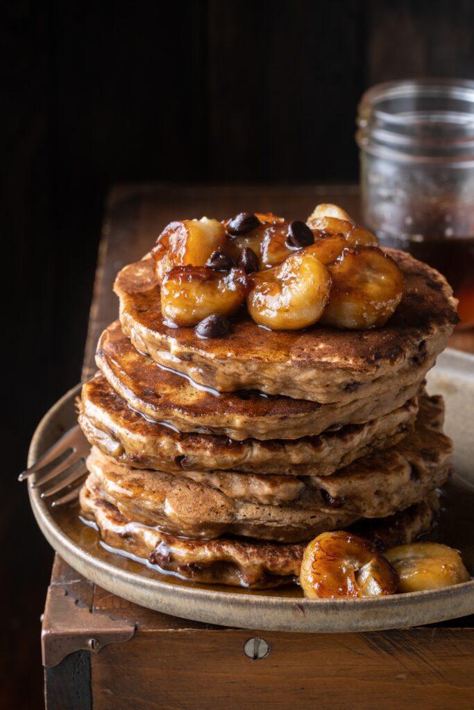 Caramelized Banana Coffee Pancakes