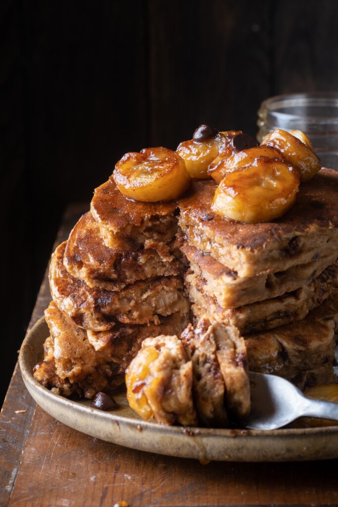 Caramelized Banana Coffee Pancakes