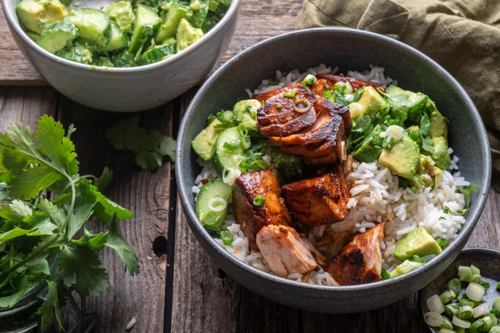 Honey Lime Salmon Bowls