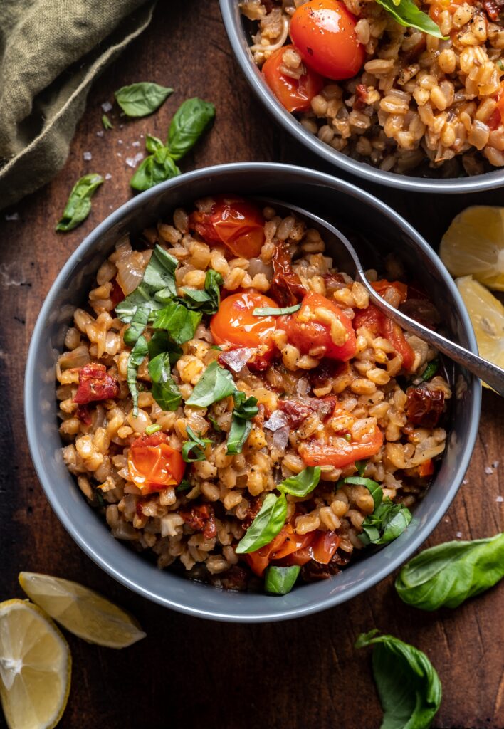 One-Pot Sun Dried Tomato Farro
