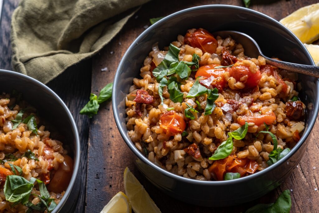 One-Pot Sun Dried Tomato Farro