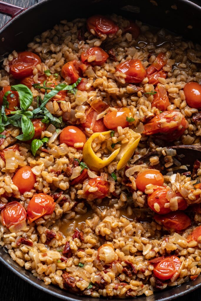 One-Pot Sun Dried Tomato Farro