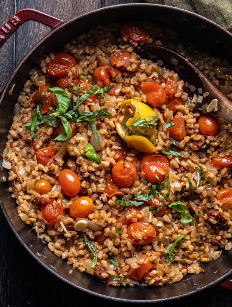 One-Pot Sun Dried Tomato Farro