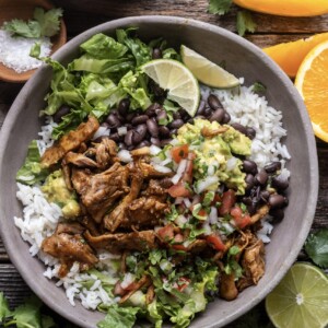 Sheet pan chicken burrito bowls