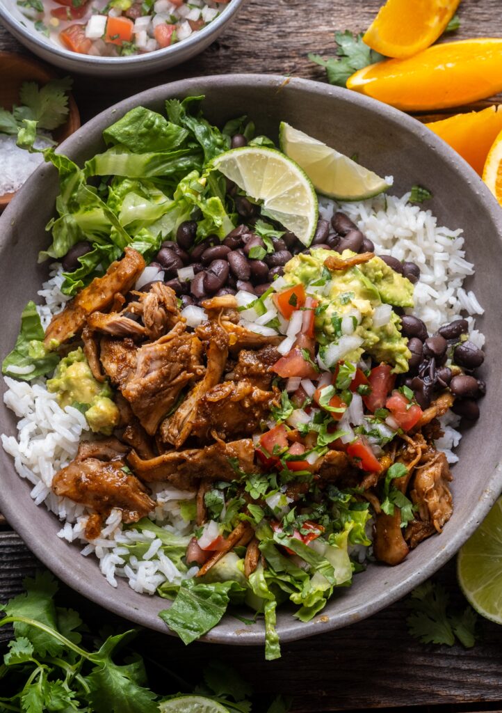 Sheet Pan Chicken Burrito Bowls