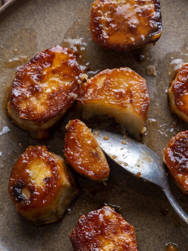 Miso Glazed Melting Japanese Sweet Potatoes
