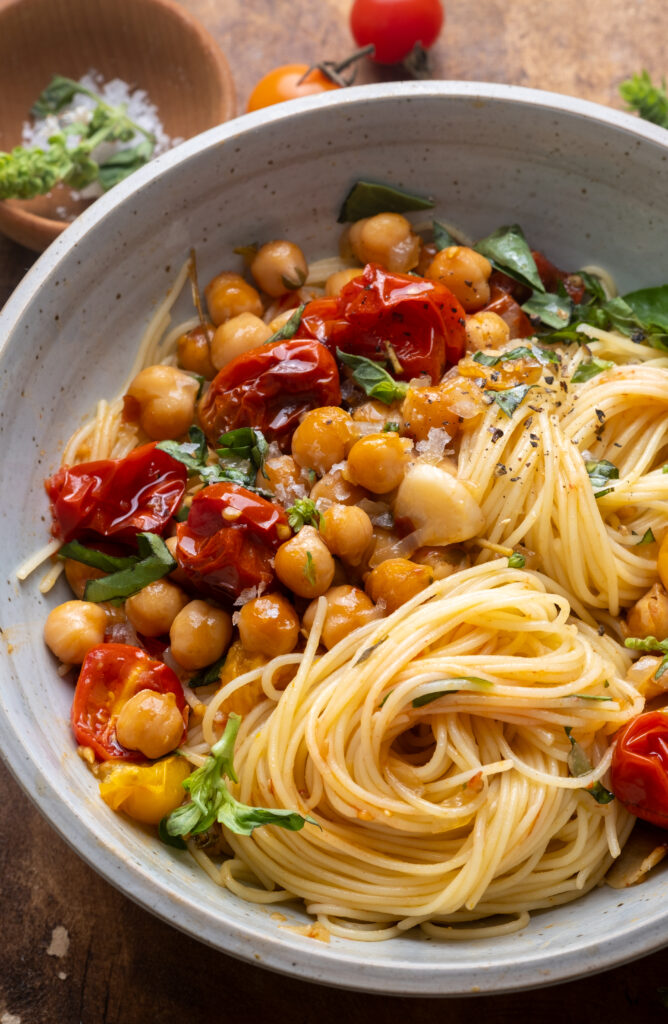  Slow Roasted Tomato and Chickpea Pasta
