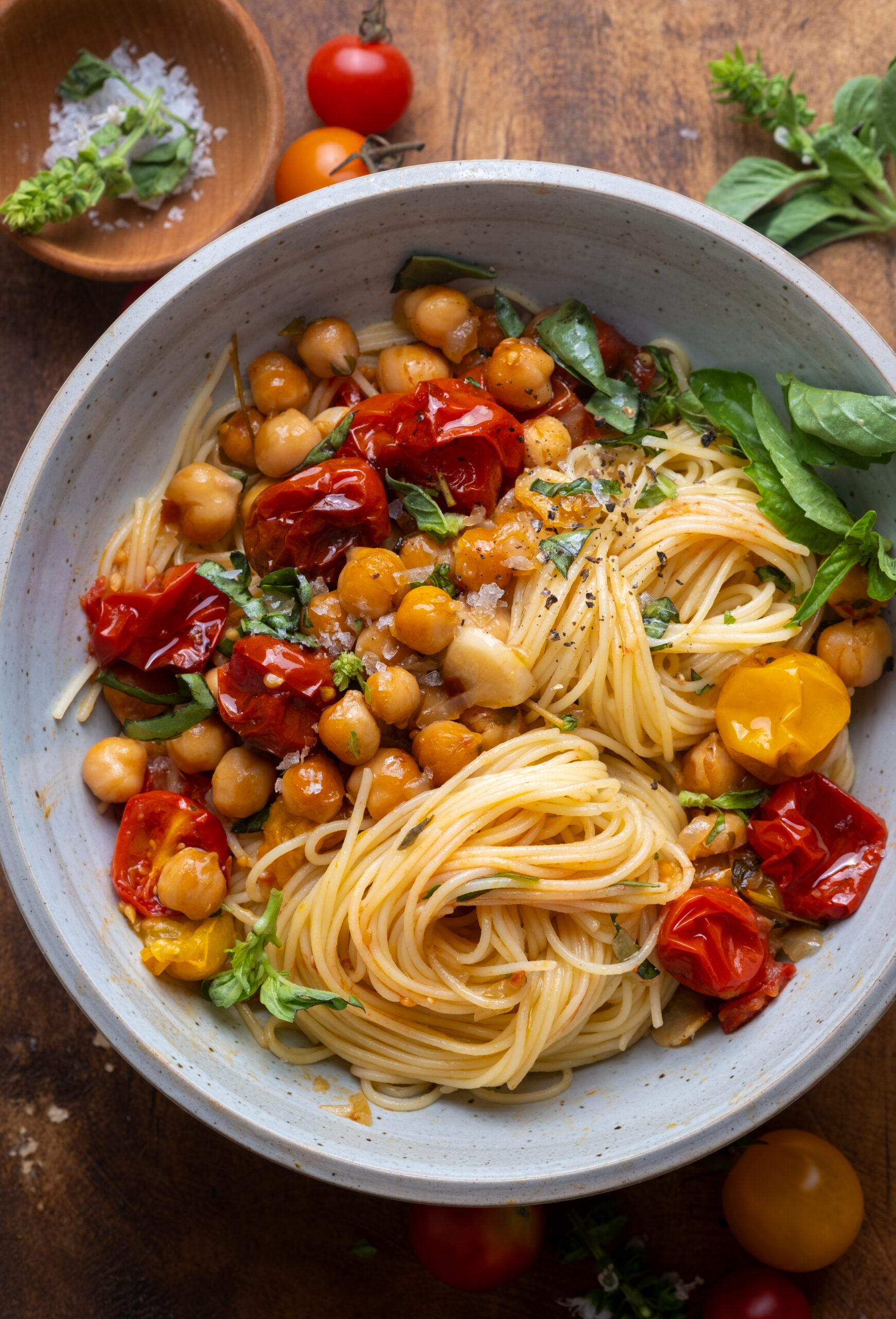  Slow Roasted Tomato and Chickpea Pasta
