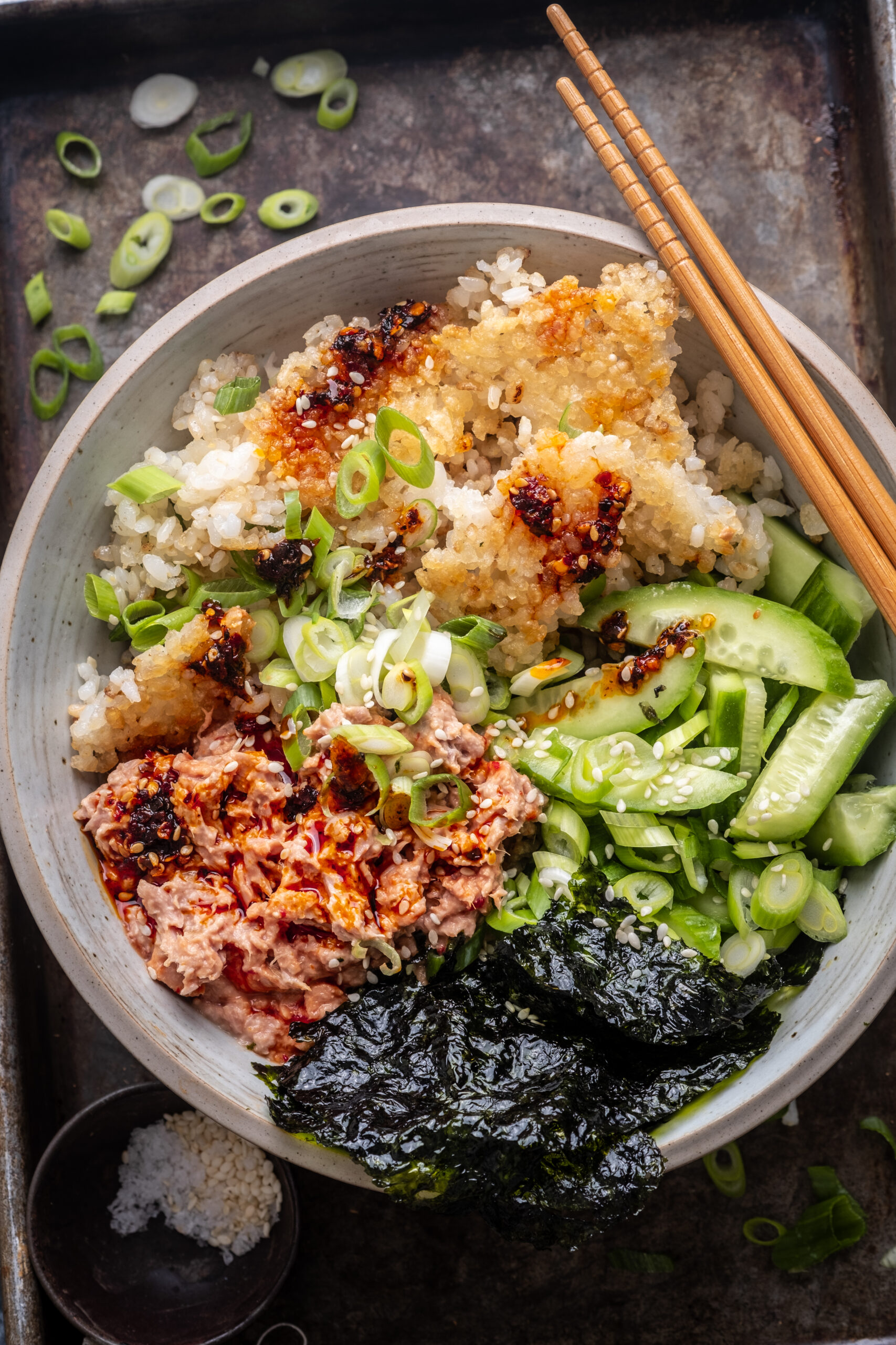 Spicy Tuna Sushi Bowl with canned tuna