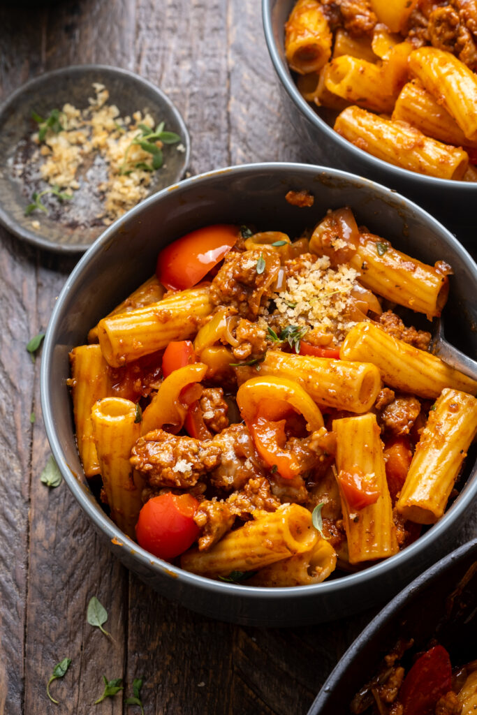 Sweet Pepper and Sausage Pasta