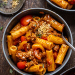 sweet pepper and sausage pasta