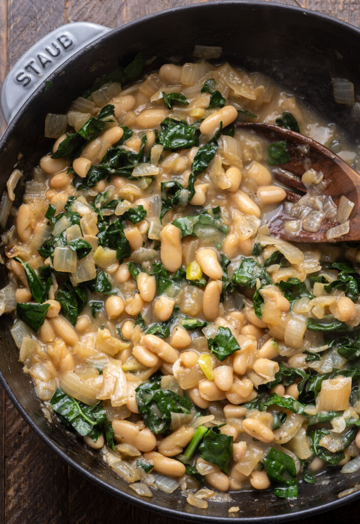 Jammy Onion and Miso Beans