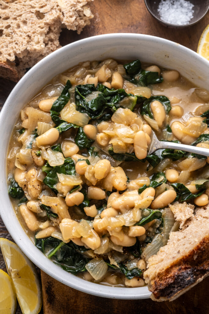 Jammy Onion and Miso Beans