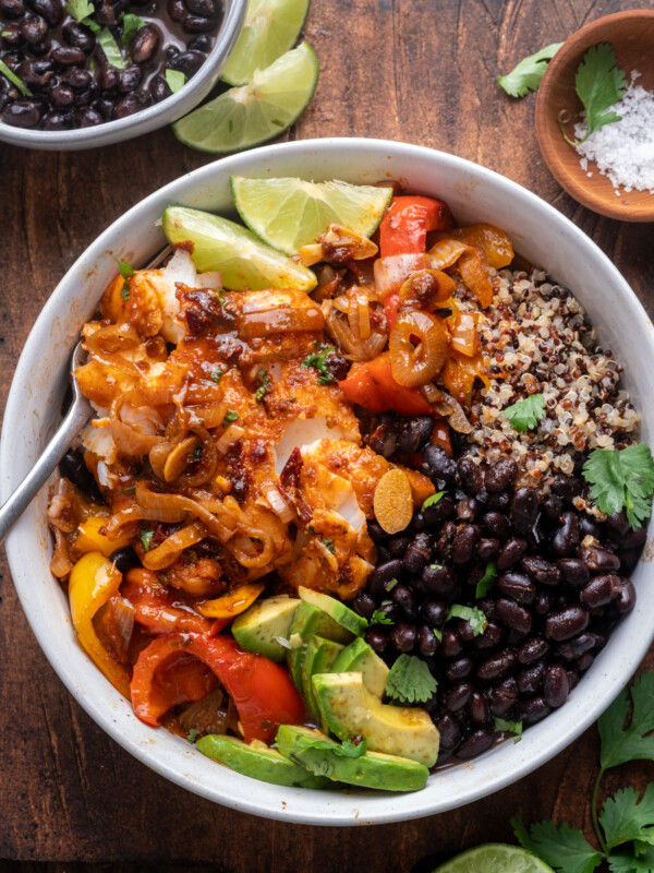 Chipotle Baked Cod with Jammy Peppers