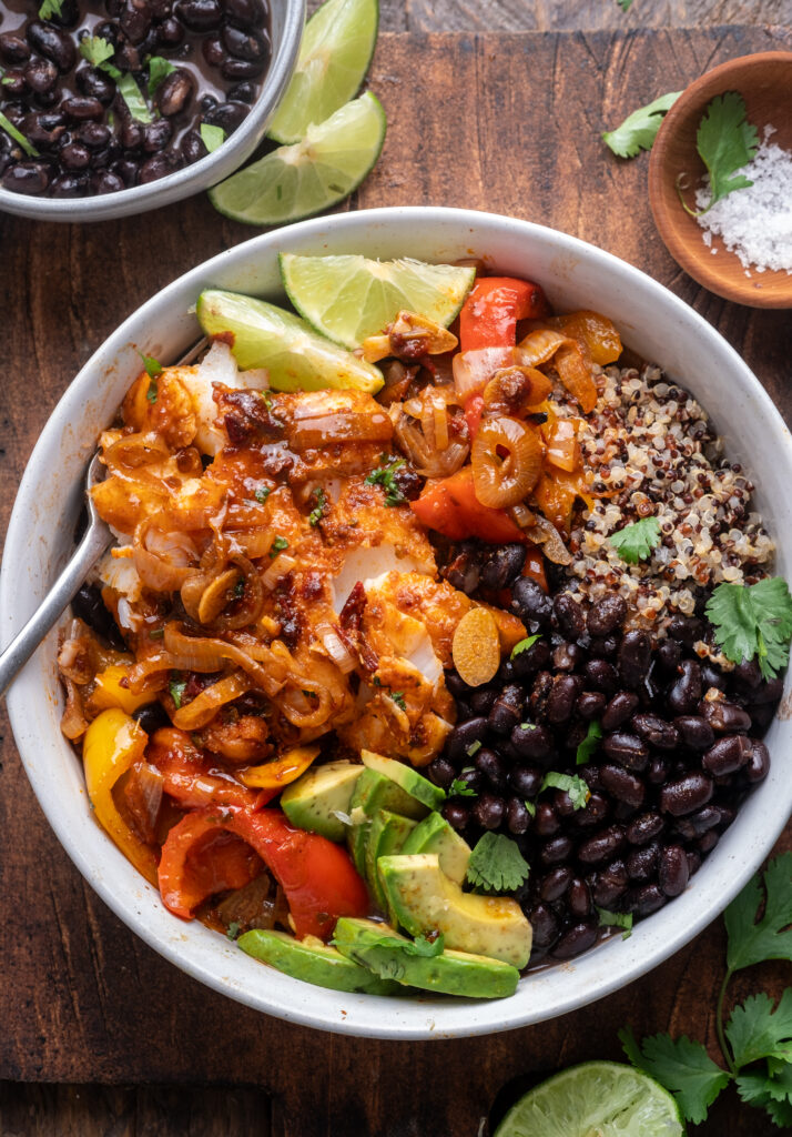Chipotle Baked Cod with Jammy Peppers