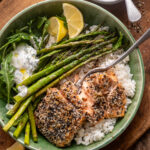 Sheet pan everything salmon and asparagus