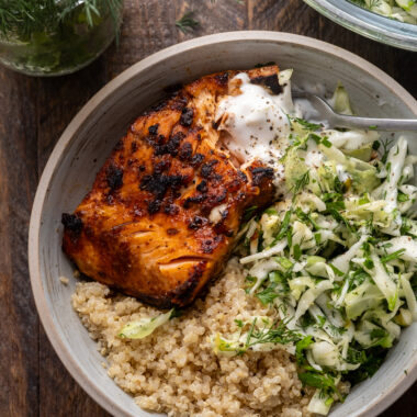 Honey-Harissa-Salmon-Quinoa-Bowls