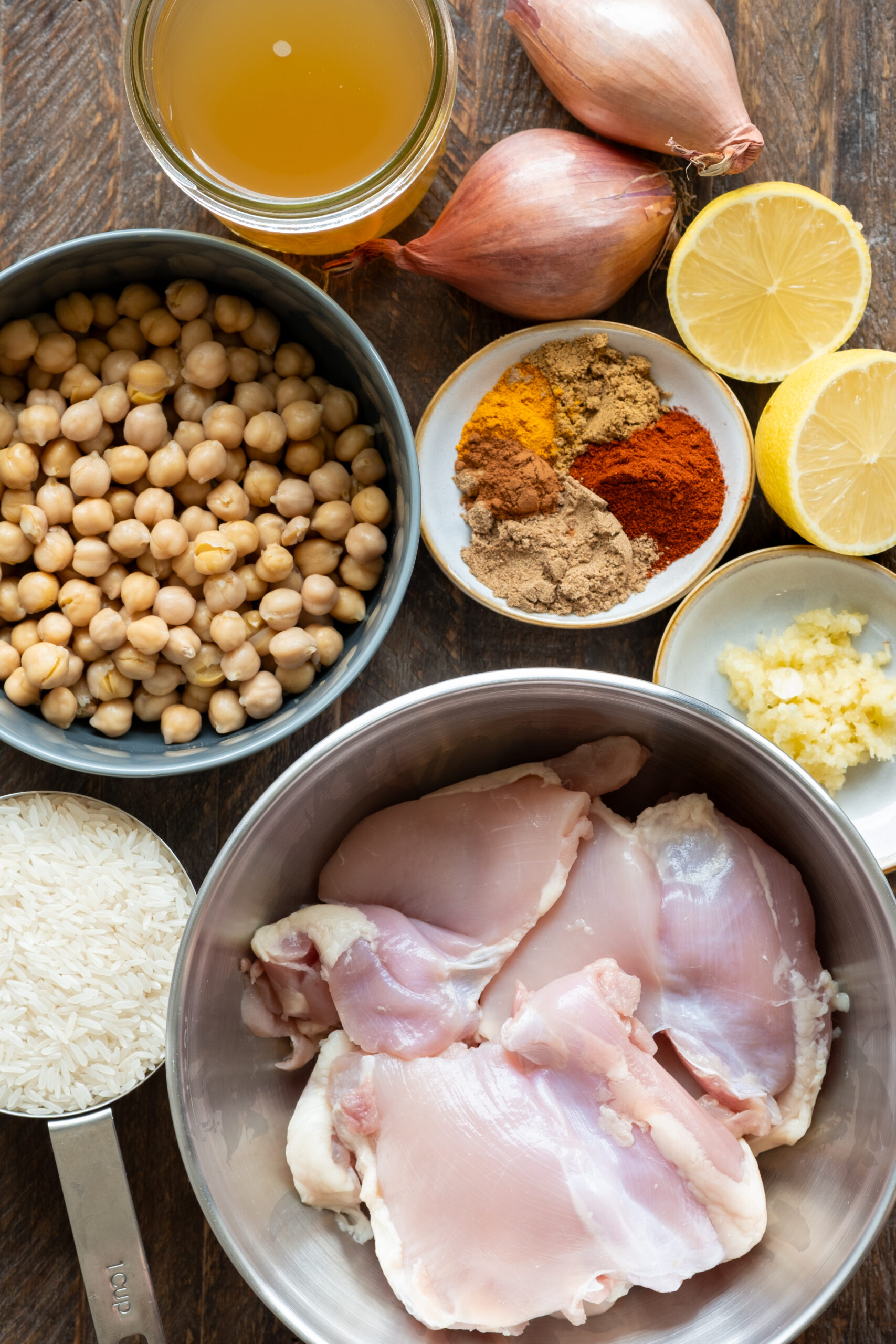 One Pot Chicken Shawarma and Rice Ingredients