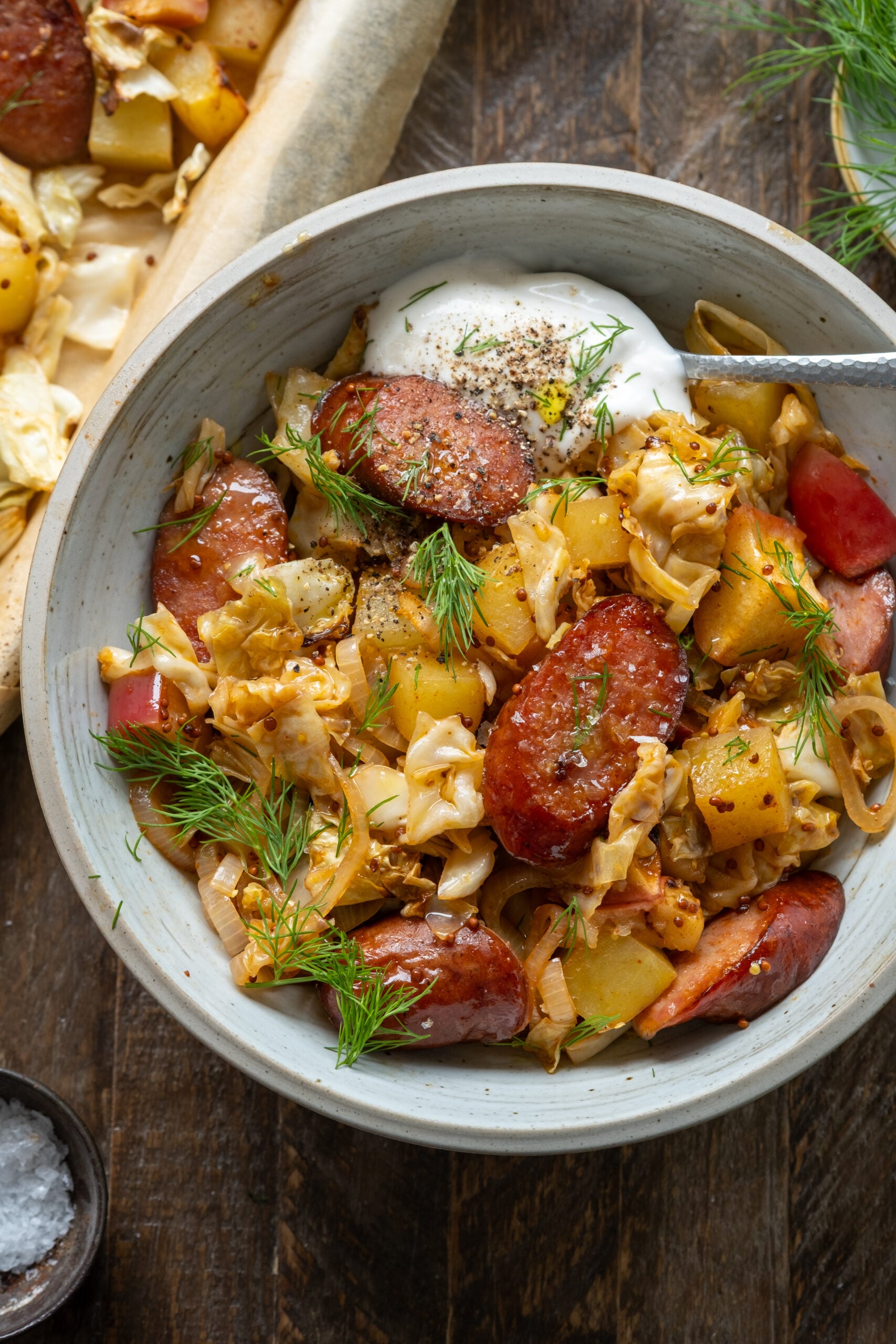 Cabbage and Sausage Sheet Pan