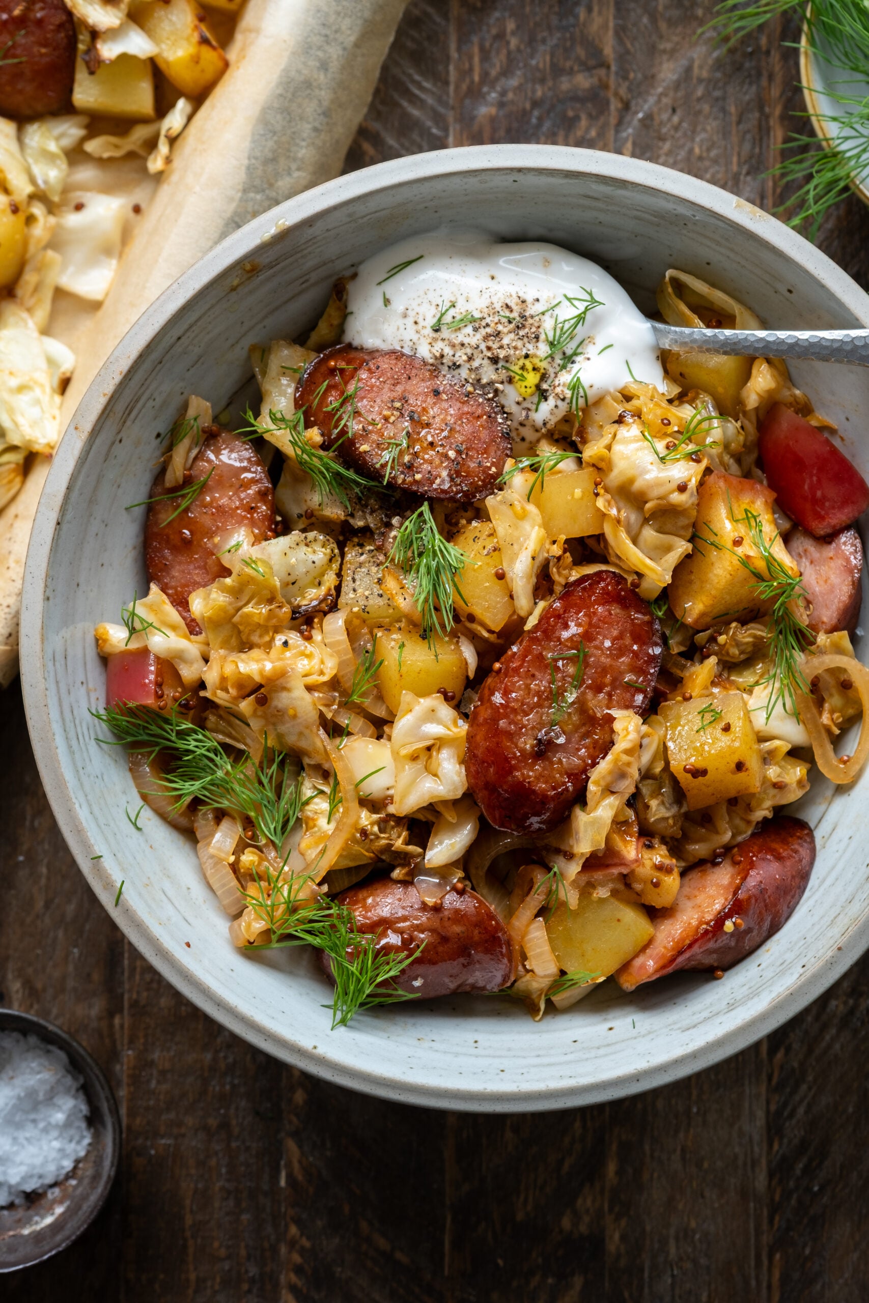 Cabbage and Sausage Sheet Pan