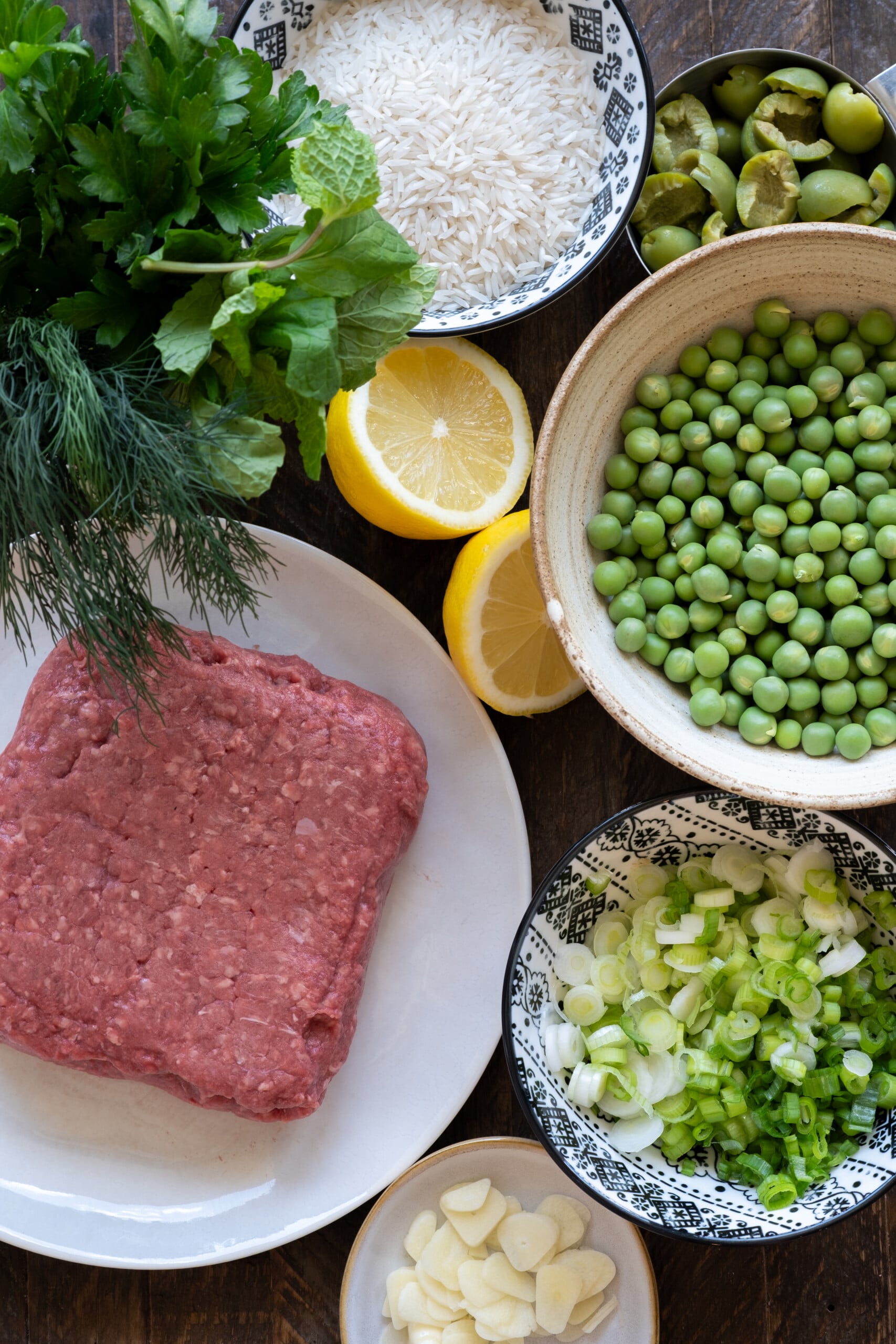 Herby Beef and Rice Skillet Ingredients