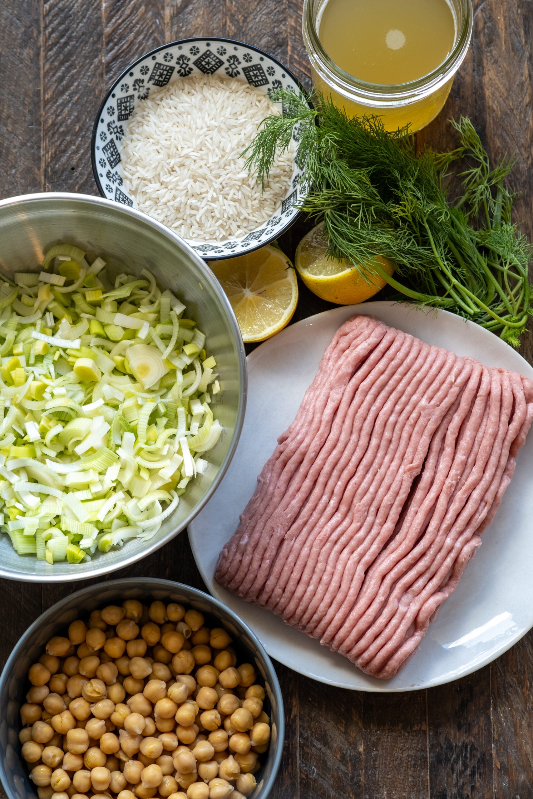 Leek & Rice Turkey Meatballs Ingredients